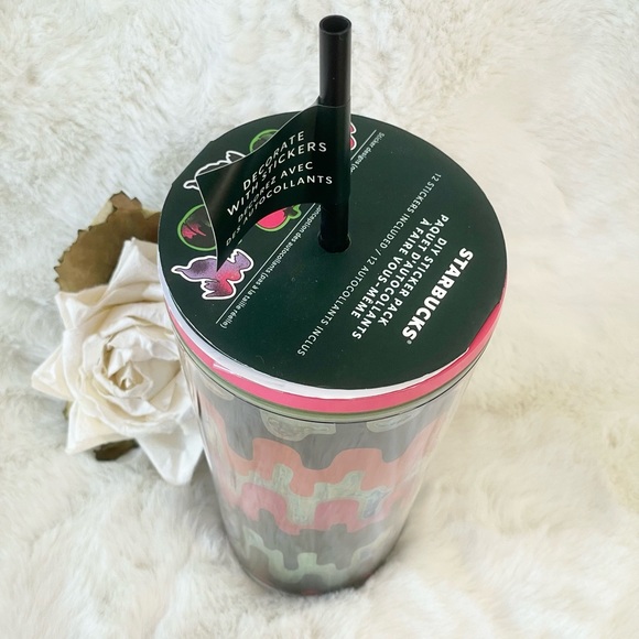 New with tags STARBUCKS GLOW IN THE DARK 16oz CUP with DIY Sticker Pack (12) - Picture 2 of 7